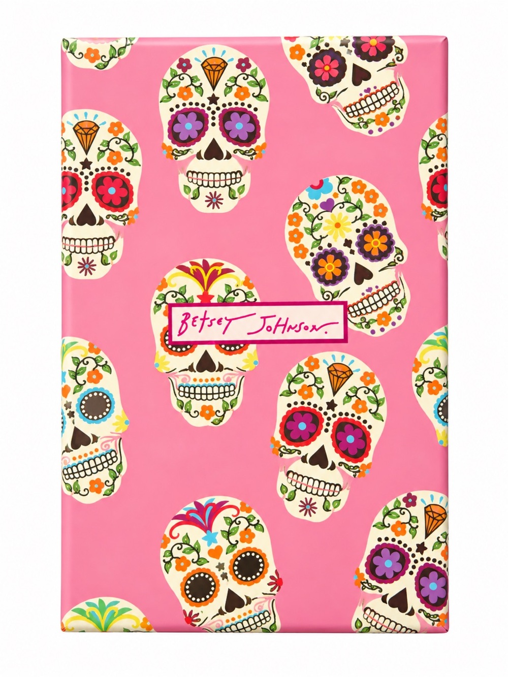 Betsey Johnson Sugar Skull Multicolor Flower Charm Necklace NIB - Picture 2 of 3